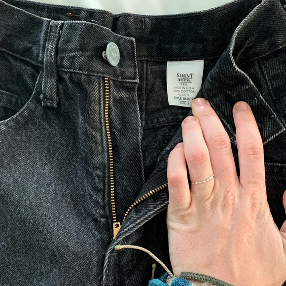 ⚜️Giorgio Armani, Vintage 90s // Y2K Jeans, Faded Black, Armani Leather Tag ⚜️ - Picture 5 of 5